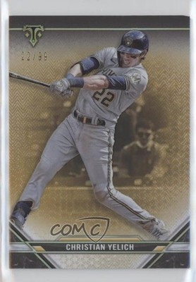 2021 Topps Triple Threads Gold 22/99 Christian Yelich #15 0i0s