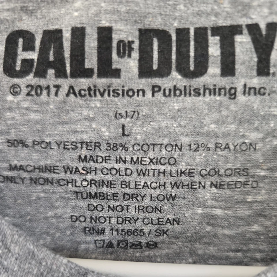 Call of Duty Мужская футболка размер большой новый серый с Red Star World War - Изображение 3 из 4