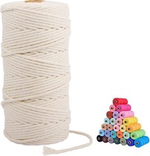 3mm x 109 Yards 100 Natural Cotton Macrame Cord   Ideal for DIY Crafts  Decor