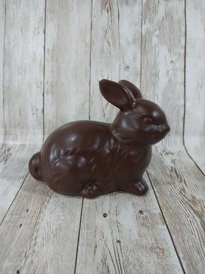 New** Laying Brown Chocolate Bunny Easter Decor Table Tier Tray Resin Rabbit 4H 