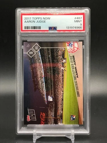 2017 TOPPS NOW #487 AARON JUDGE RC SUBWAY SERIES YANKEES ROOKIE SP PSA 9 MINT!