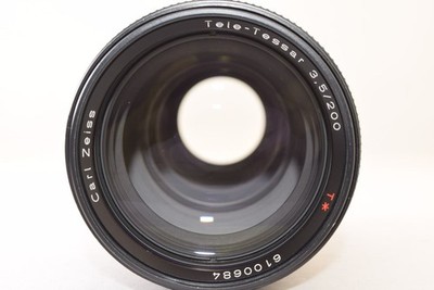 CONTAX Tele Tessar 200mm F3 5 AEG Lens Built In Hood Used