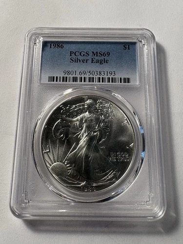 1986 American Eagle 1 Oz Silver Dollar PCGS MS69