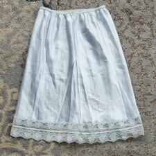 Vintage Ashley Taylor Nylon  Lace Slip Skirt White Large