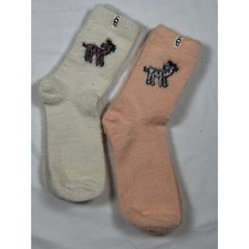 UGG Cozy Plush Crew Socks 2 Pack Peach Cream NWOT Soft Warm Fuzzy OSFM