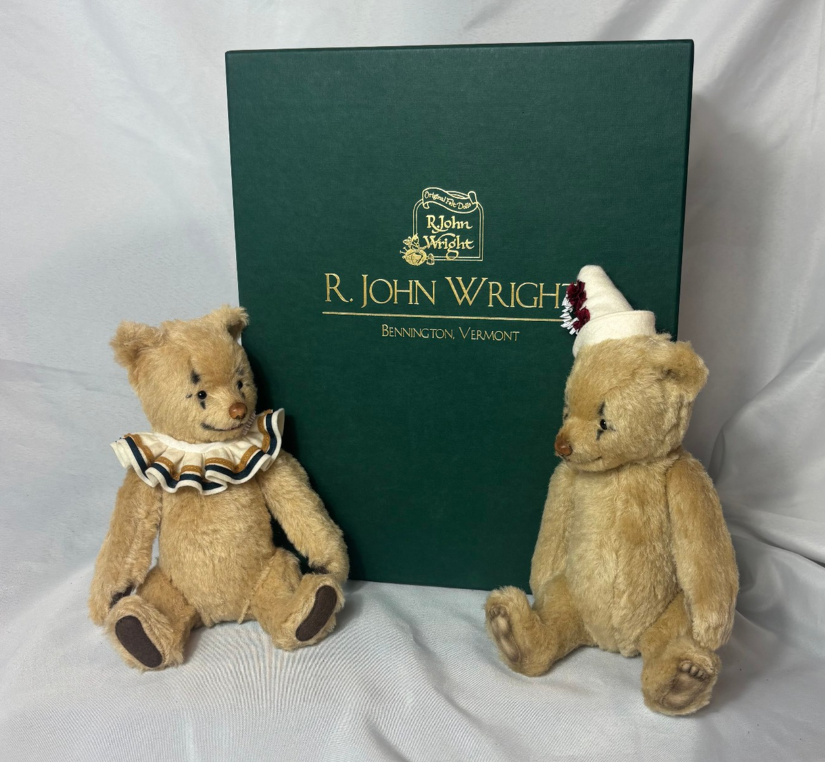 R. John Wright Crackerjack Bears Clowns Wood Mohair Plush Animals