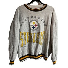 Vintage Pittsburgh Steelers Crewneck Sweatshirt Large Nutmeg NFL USA Made