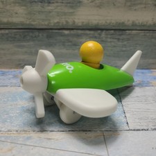 BRIO Wooden Toy Airplane Blue White Yellow Pilot Figure Plane B5