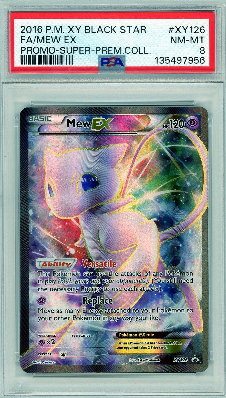 2016 Pokemon XY Black Star Promo Super Premium Collection Mew EX #XY126 PSA 8