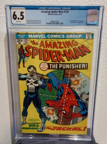 AMAZING SPIDER-MAN #129 CGC 6.5 **WHITE PAGES** 1ST APPEARANCE PUNISHER & JACKAL