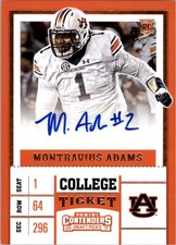 2017 Panini Contenders Draft Picks #262 Montravius Adams RC Auto - FB