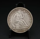 1863 S Seated Liberty Silver Half Dollar Coin 50c San Francisco CN1038