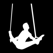 Gymnastics Ring Gymnast Silhouette Decal Sticker White Die Cut Vinyl