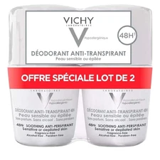 Vichy 48H Soothing Anti-Perspirant Roll-On Deodorant Sensitive Skin (2-Pack) 2×5