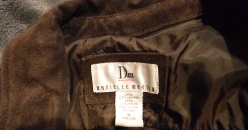 100 % LEDER BUTTON DOWN HEMD - GRÖSSE M BRAUN HERGESTELLT VON DANIELLE MARTIN - Bild 3 von 5