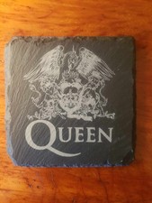Queen Logo - High Quality Laser Etched Slate Coaster