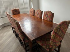 Large Solid Wood Dining Set: Table (2.3m) + 8 Chairs