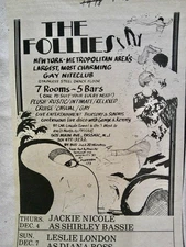 The Follies GAY bar AD passaic N.J. vintage 1975 OLD ad clip Male x rated