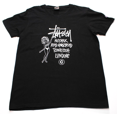 激レアChampion Stussy International ユニフォーム 2017 STUSSY JAPAN x CHAMPION ~CITIES GIRL~ TEE XL logo/world/tour
