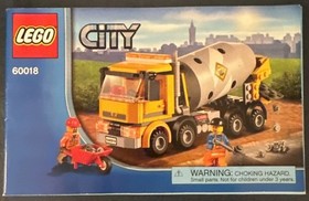 LEGO CITY: Cement Mixer ~ 60018 ~ 100% Complete with Manual ~ Retired