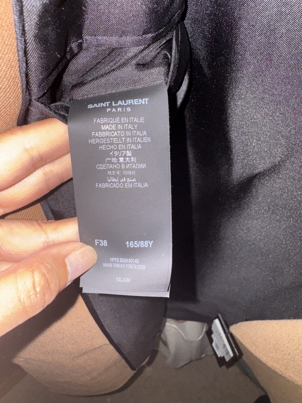 Giacca lana pralina SAINT LAURENT $3500 nuova e autentica taglia 38