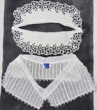 1940s Lot of 2 White Lace Detachable Collars Saka Unbranded