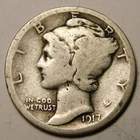 1917 D Mercury Dime 90% Silver G-VG  "Actual Coin Pictured - Not Cleaned"
