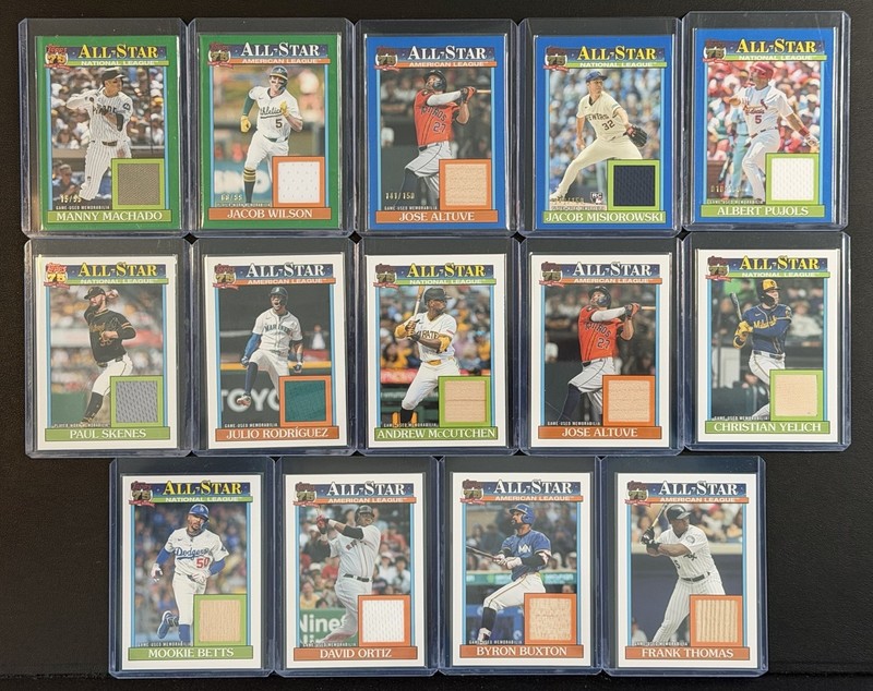 2026 Topps Relic Lot - 34 Cards!  Memorabilia  GREEN / BLUE  #  SP  (see Photos)