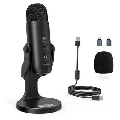 zealsound USB Mikrofon - Rauschunterdrückung Kondensator Podcast Mikrofon für PC, Telefon