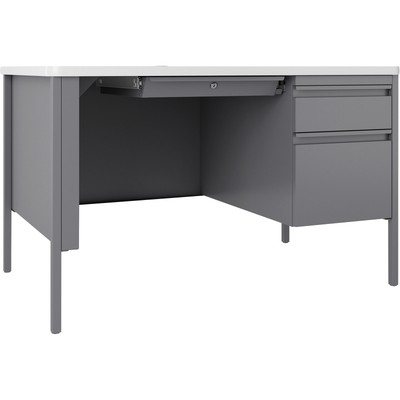 Lorell Fortress White/Platinum Steel Teachers Desk (llr-66940) (llr66940)