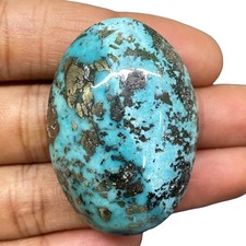 122 Cts Natural Turquoise 42x29mm Oval Cabochon Blue Loose Untreated Gemstone