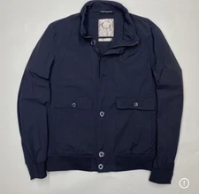 Gimo's Italian Luxury Jacket Navy Tech Fabric Field Harrington Lightweight 54 M