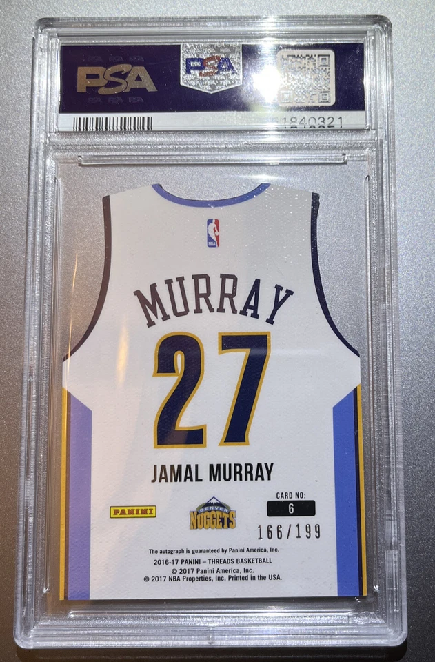 2016 Panini Threads Jamal Murray Rookie Auto PSA 9 Auto #6 Nuggets!! /199 - Image 2 of 2