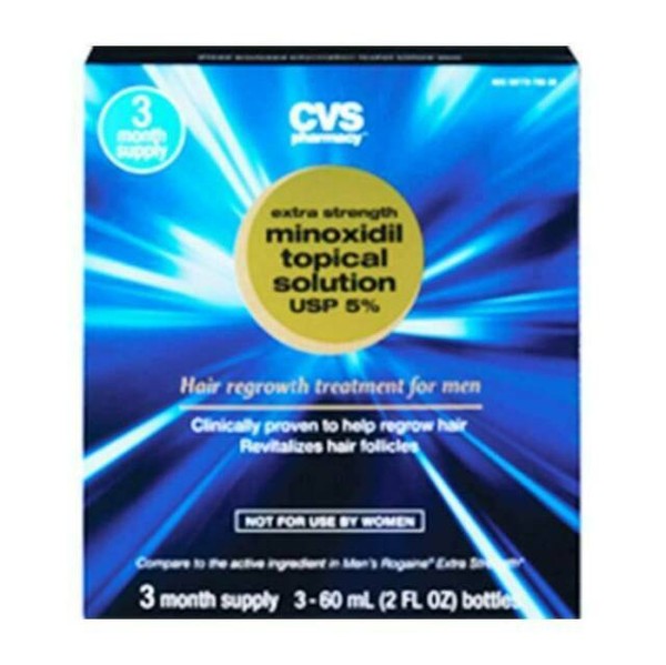 CVS Men Hair Regrowth Treatment 3 Month Supply 60ml Bottles Exp 08/2018