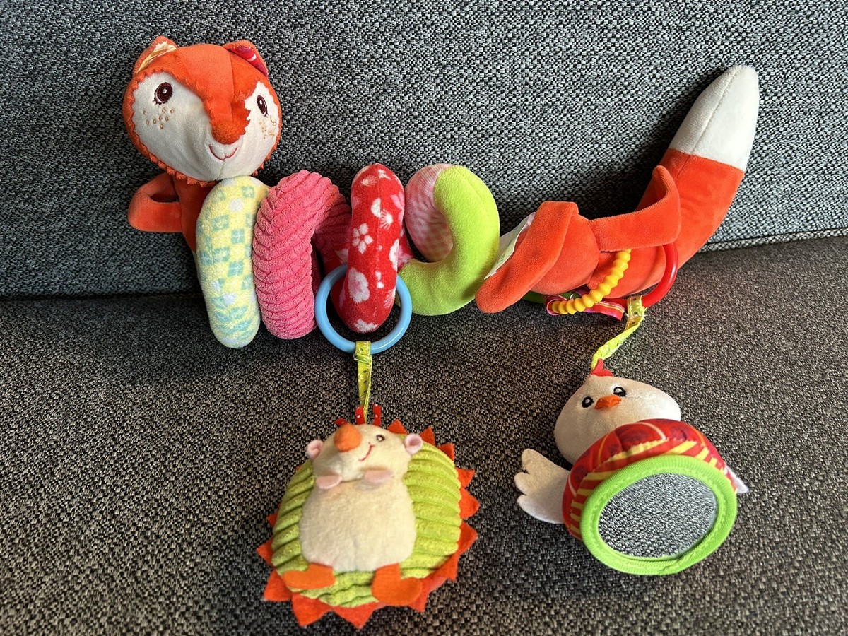 Red Fox Cot Crib Buggy Spiral Toy Rattle Mirror Sensory Toy Free