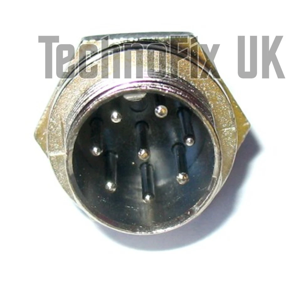 TECHNOFIX UK 2 x 8 pin microphone connector locking chassis panel socket mike (GX16-8)