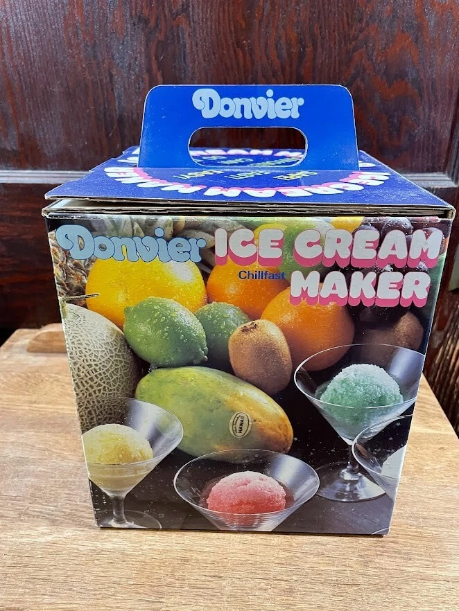 Vintage Donvier Chillfast Ice Cream Maker 2 Pint No Ice Hand Crank No Manual