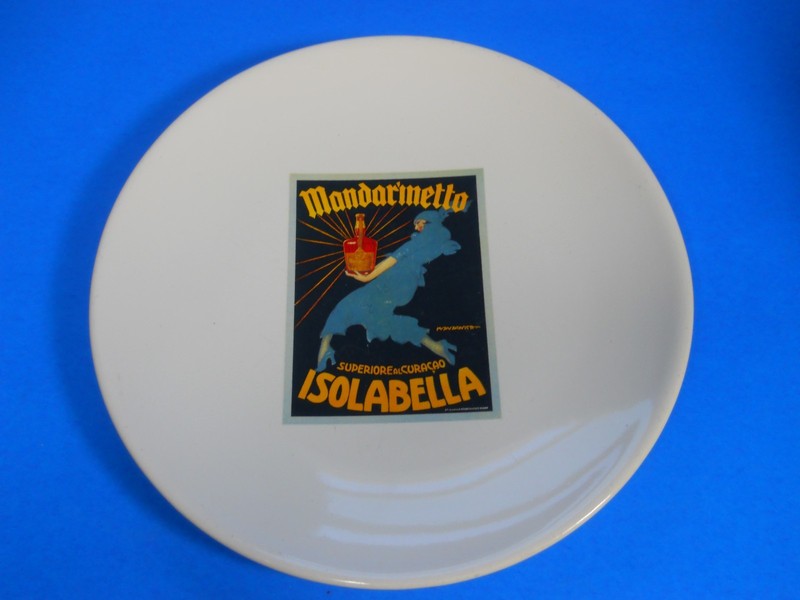 POTTERY BARN VINTAGE POSTERS PLATE ISOLABELLA MANDARINETTO 8"