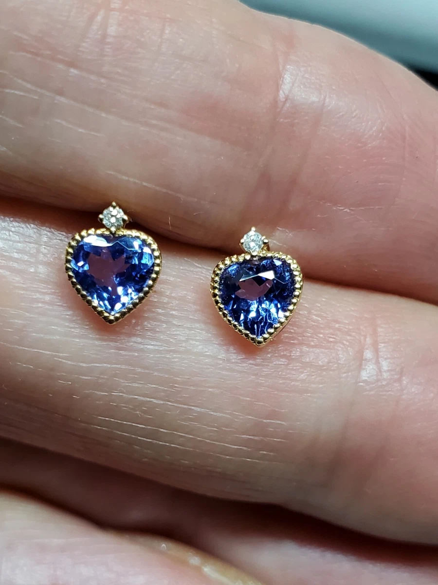 Tanzanite heart earrings sale