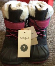 Cat  Jack Toddler Girl  s Winter Snow Boots Size 6 NEW Gray/Pink