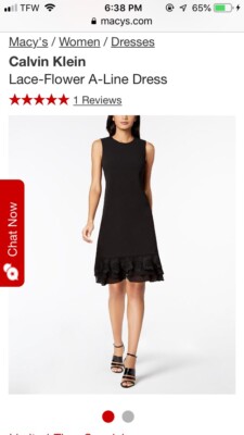 Calvin Klein Dress Flower Lace A Line Black Sz 2 $140 | eBay Calvin Klein Dress Flower Lace A Line Black Sz 2 $140 | eBay