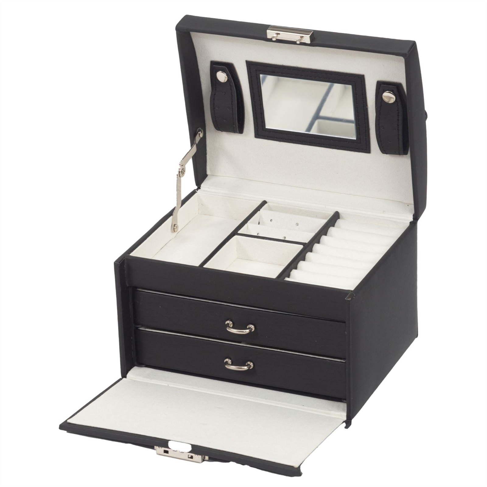 Carry Handle Jewel Case Mele & Co 2 Drawer Portable Lockable Jewel Case