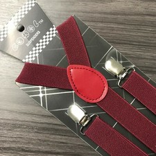 Burgundy Suspender for Adults Men Women Teens Wedding Adjustable USA 