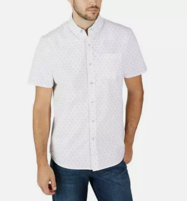 Lee Short Sleeve Stretch Woven Casual Button Up Shirt Men's (WHITE,L) NWTD