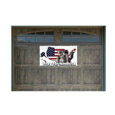 Pray for America US Flag Map 21" x 40" Magnetic Garage Banner For Steel Garage D
