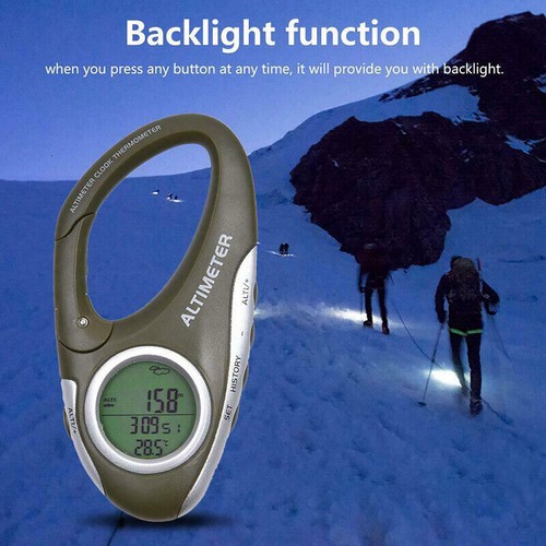 8 In 1 Mountaineering Digital Altimeter Barometer with Thermometer Backlight - Picture 3 of 8