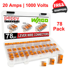 WAGO 221 LEVER-NUTS 78Pc Compact Splicing Wire Connector Assortment With Case