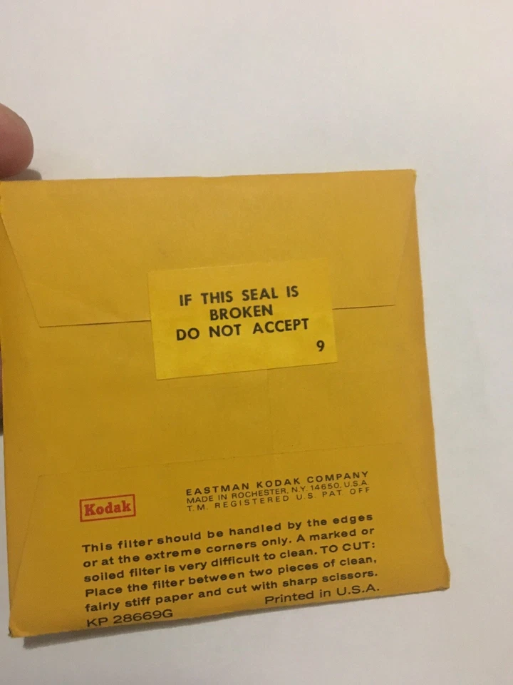 VINTAGE NOS Kodak Wratten 86A Gelatin 3” Square Filter NEW! - Image 2 of 2