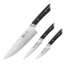 Cangshan HELENA Series German Steel Forged Starter Knife Set (Black, 3-Piece)