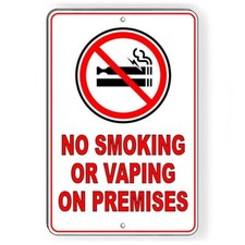 No Smoking Or Vaping On Premises Sign / Decal Area Sns016 / Magnetic Sign